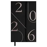 Еженедельник дат. 2026г. 64л 95х155 мм "Кассандра" черный, кожзам, тв.переплет, тисн. фольгой, офсет, справ.мат-лы, магнит.клапан, ляссе, инд.уп