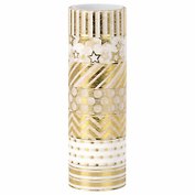 Клейкая WASHI-лента для декора с фольгой, 15 мм х 3 м, 7 штук, золотистая, рисовая бумага, Остров Сокровищ