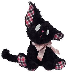 Мягкая игрушка Котик с бантом (Корниш рекс) (черный) (35см) (12-202602-MSHN9_1)