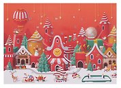 Адвент-календарь с окошками-сюрпризами (картон) (41,5х29,5) (92295)