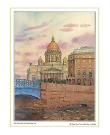 Постер Виды Санкт-Петербурга Голубой мост.Исаакиевский собор ср/ф [ХА50-033]
