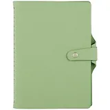 Ежедневник недат. А5 96л "Clear" зеленый, иск.кожа, мягк.переплет, на резинке, ляссе