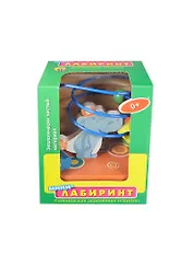 Игрушка дерев. Мини-лабиринт Бегемот (ИД-2097) (10,5х13,5х7) (Рыжий кот) (коробка)