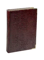Ежедневник полудат. А5 192л "Prestige. Iguana" бордо, иск.кожа, мет.уголки, поролон, тон.бумага, золот.торец, справ.мат-лы, ляссе, Listoff
