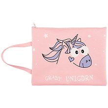Папка для тетрадей «Crazy unicorn» В5, ткань, на молнии