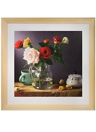 Картина Розы и физалисы (MC-55) (40х40)