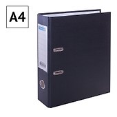 Папка архивная, 70 мм, А4, черная, с прозрачным карманом, бумвинил, OfficeSpace - 2
