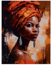 Набор для творчества Алмазная мозаика "Африканка", 30 х 40 см