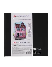 Скетчбук для маркеров 20*20 40л "Сонет" черный, жестк.обложка с резинкой, двухсторон.бумага, 220г/м2