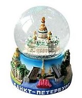 Сноубол "Исаакиевский собор коллаж с Эрмитажем" (h=9см)