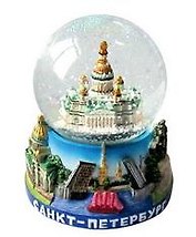 Сноубол "Исаакиевский собор коллаж с Эрмитажем" (h=9см)
