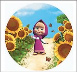 Тарелка бумажная "Маша и подсолнухи" 10 шт (d 230 мм) (0506.048) (Арт И Дизайн)