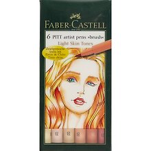 Ручки-кисточки «Pitt», Faber-Castell, оттенки жёлтого, 6 штук