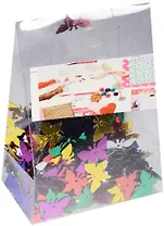 Пайетки в пластиковой упаковке с наклейкой, бабочки яркий микс (11-24140-J11)