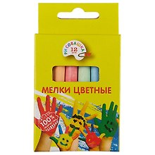 Мелки цветные «Рисовашка», 12 штук, круглые
