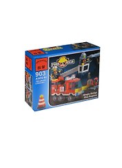 Конструктор пласт. Пожарная машина с 2-мя фигурками (BRICK903) (174419) (129дет.) (6+) (коробка) (в кор. 70шт)