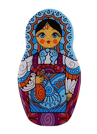 Магнит смола Матрешка мозаика большой 11см (02-2-34AS-G)
