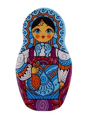 Магнит смола Матрешка мозаика большой 11см (02-2-34AS-G)