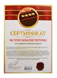 Сертификат «На генеральские погоны», Мастер