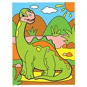 Раскраска по номерам А4,  ЮНЛАНДИЯ "Диплодок", с акриловыми красками, на картоне, кисть, 661598