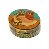 Шкатулка овальная картон Коты с арбузом (5,5 см) (1178229)