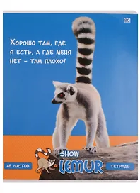 Тетрадь общая «Лемур - шоу», 48 листов в клетку, А5, в ассортименте - BG