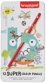 Карандаши цветные 12цв "Kids Super Colour" металл.кор., Bruynzeel