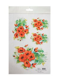 Рисовая карта для декупажа Маки №1 (АМ400046) (21х29см) (упаковка)