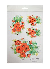 Рисовая карта для декупажа Маки №1 (АМ400046) (21х29см) (упаковка)