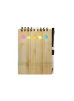 Блокнот для заметок А6 "Круги" с деревянной обложкой, ручка шариковая, закл.самокл. 5цв, Wang Sheng Stationery Factor