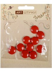 Полубусины под кожу, 1 см, 10 штук, красные