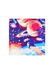 Холст с красками по номерам Красочный открытый космос (ХК-8765) (20х20см) (13цв) (Рыжий Кот) (3+) (коробка)
