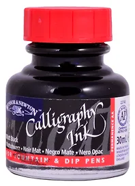 Тушь для каллиграфии 30мл черная (красная крышка), Winsor&Newton