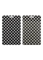 Чехол для карточек Узор черепа черно-белый