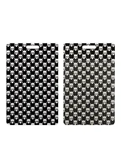 Чехол для карточек Узор черепа черно-белый