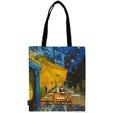 Сумка-шоппер Винсент Ван Гог Ночная терраса кафе цветная, текстиль 40см.*32см.
