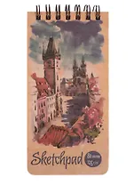 Скетчбук 105*220 80л "Город" крафт бумага 125г/м2, карт.обл., тв.подложка, гребень