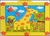 Объемная аппликация из мягкого пластика с рамкой Жирафик (YH0872) (упаковка)