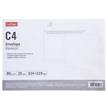 Конверт С4 (229*324) 25 штук 90г, Hatber