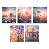 Тетрадь 96л кл. "Цветочное поле" мел.картон, тиснение фольгой "Серебро", офсет 60г/м2, ассорти