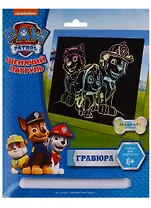 Набор для творчества LORI Гравюра Щенячий патруль большая с эффектом голографик "Маршалл, Скай и Эверест" Грс-002