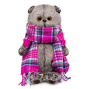 Мягкая игрушка Басик в ярко-розовом шарфе (Ks19-246)