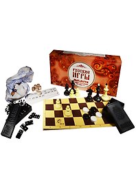 Русские игры (Шахматы 32 фигуры Доска шахматная Шашки Лото Домино) (СНS001) (Владспортпром)