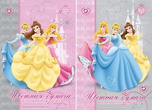 Цветная бумага «Принцессы» 10 цветов 10 листов, металлизированная, флюоресцентная, Academy Style, в ассортименте