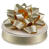 Набор для упаковки «Жёлтый металлик», бант, лента