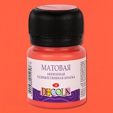 Краска акриловая коралловая 20мл "Декола" матовая, ЗХК