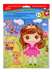 Самоклеящаяся мерцающая мозаика из мягкого пластика, А5, Принцесса и щенок