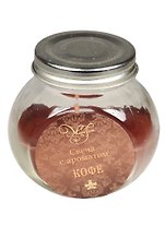 Свеча в стеклянной круглой баночке с металлической крышкой Кофе (9 см) (41233)