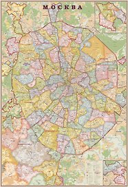 Карта "Москва современная", экодизайн (1,09х1,60м) (1:34 000)