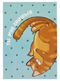 Открытка двойная "Коты. Снишься"